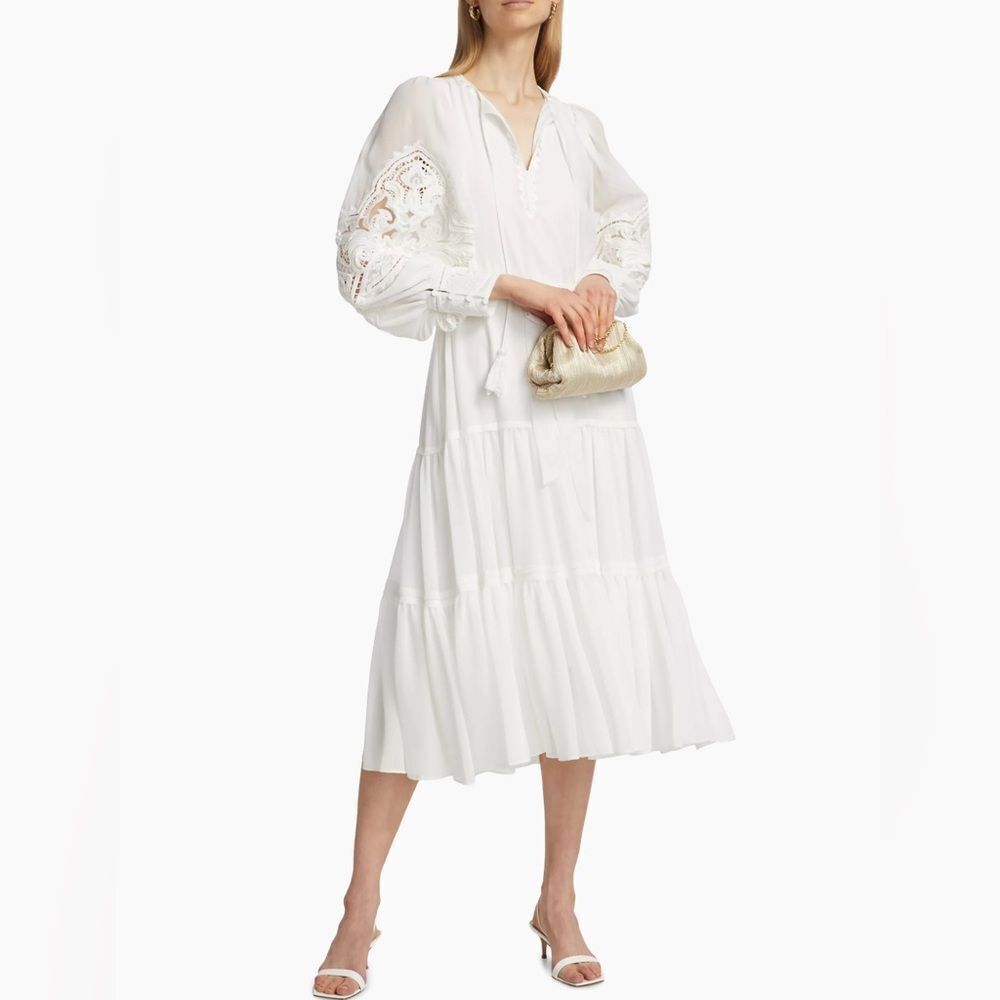 Kobi Halperin Mira Peasant Midi-Dress size XS